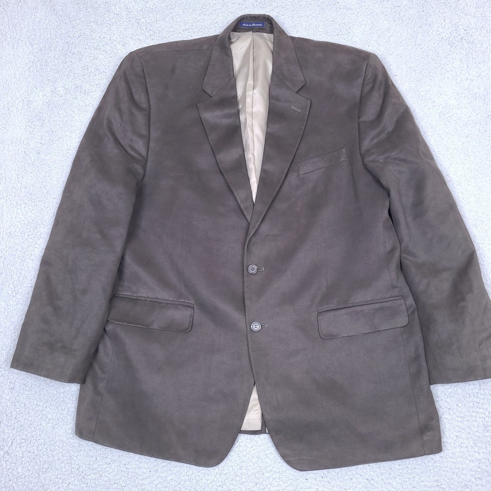 Lauren Ralph Lauren Blazer 46L Brown Faux Suede Sport Coat Jacket